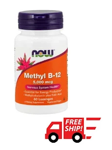 NOW, Methyl B-12 5,000mcg Lozenges (60 Viên) Hỗ trợ việc duy trì hệ thần kinh khỏe mạnh, giúp ngăn ngừa mất trí nhớ, cải thiện triệu chứng trầm cảm, duy trì sức khỏe tim mạch, chăm sóc da, tóc, móng (60 Viên) Nowfoods