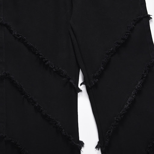 Title 7, Patchwork Cat Beard Straight-leg Denim Trousers...