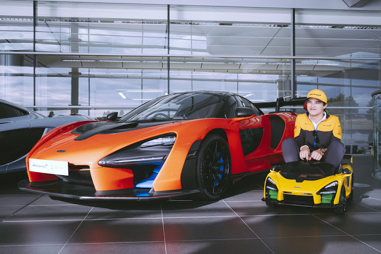 McLaren’s Formula 1 driver Lando Norris managed to squeeze in the McLaren Senna Ride-On and take it for a test drive, just to check he was happy with the way it drove.