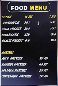 Abhishek Bakers menu 1