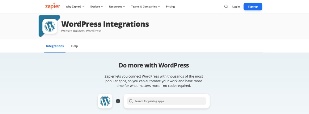 Integração WordPress Zapier