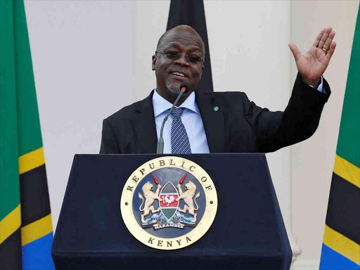 Tanzania's President John Magufuli addresses a news conference during his official visit to Nairobi, Kenya October 31, 2016. /REUTERS