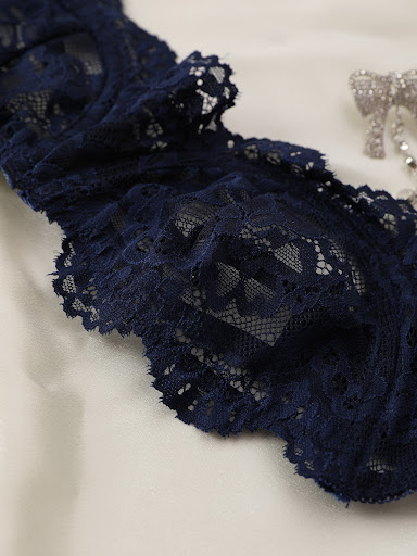 Title 6, Womens Dark Blue Strap Bra Design Underwear Suit