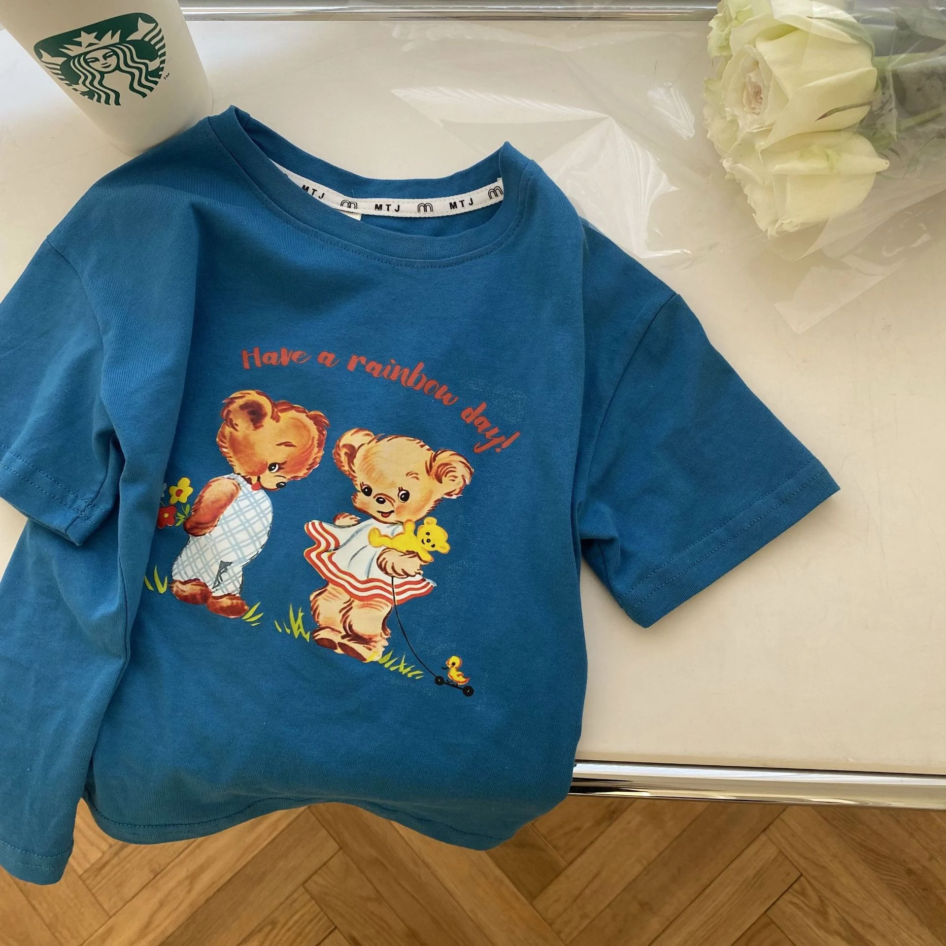 Title 3, Baby meisjes cartoon katoenen T-shirt met korte...