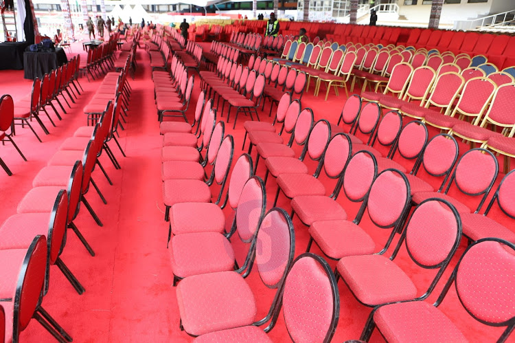 The VIP dias at Kasarani Stadium, Nairobi on September 12, 2022.