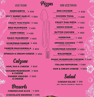 Pink Salt Cafe menu 