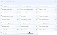 Puf - G Food Zone menu 1