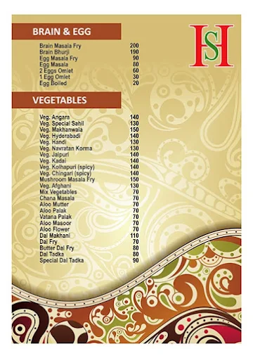 Sahil Kitchen menu 