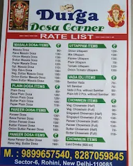 New DURGA DOSA CORNER menu 1