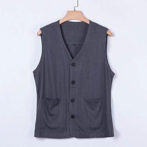 Title 5, Mens Fashionable Vintage Linen Loose Waistcoat...
