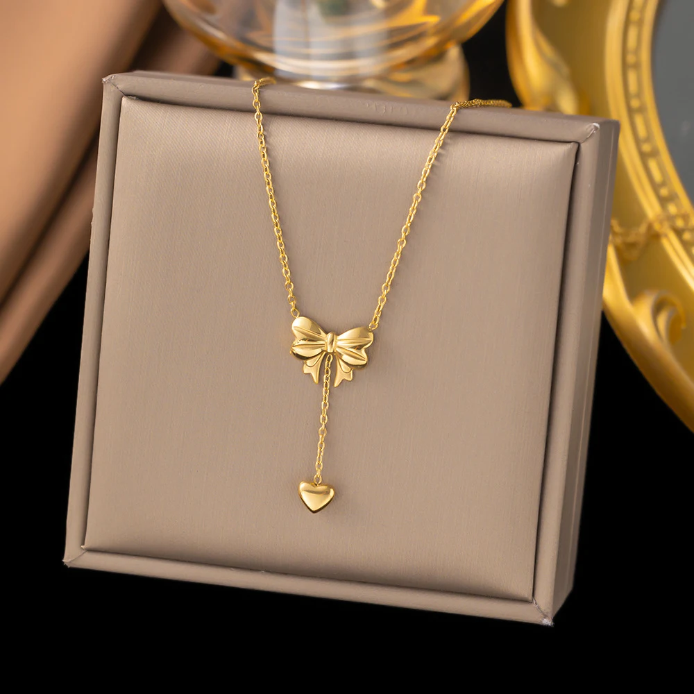 Title 6, Fashion Strik Love Ketting en Oorbellen Set, Si...