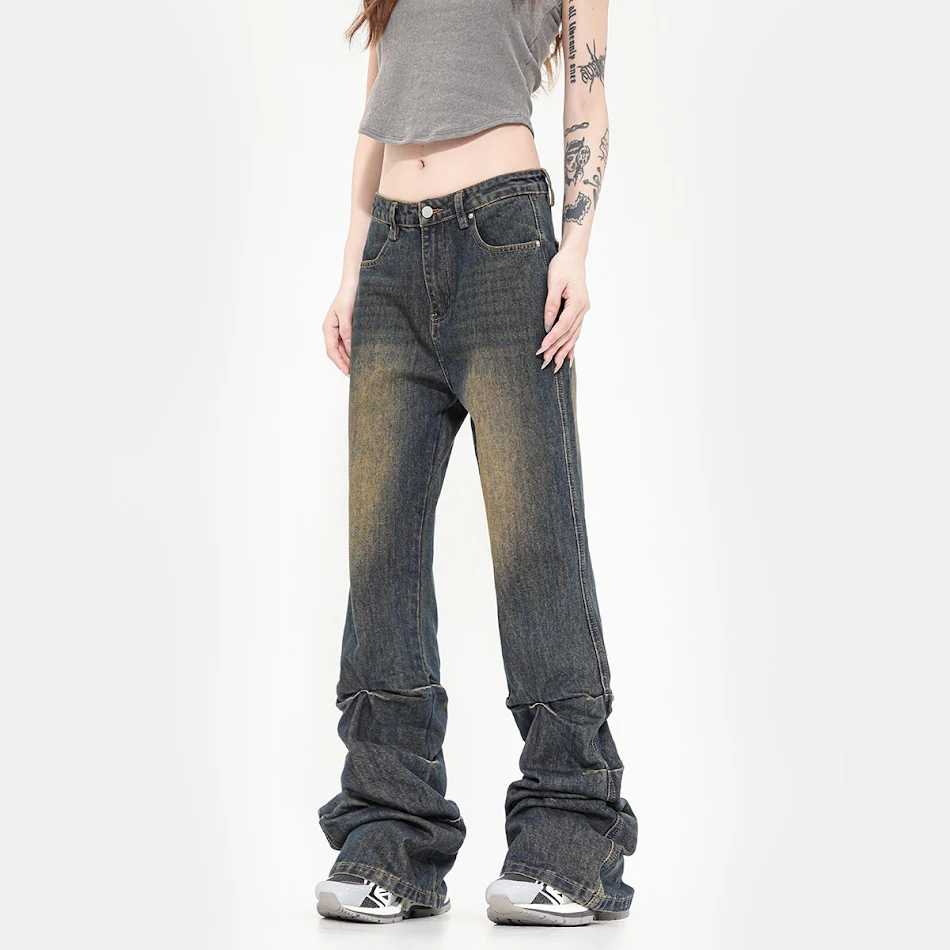 Jean Skinny Vintage Froissé pour Femme Coupe Slim Ajustée Confort Exceptionnel Style Intemporel Denim Élégant pour Toutes les Occasions