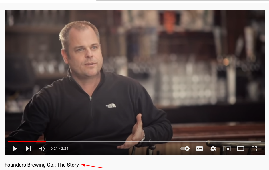 screenshot of youtube clip for Founders Brewing Co..