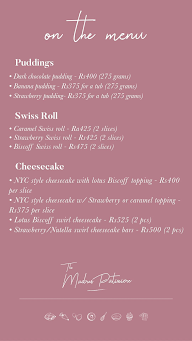 The Madras Patissiere menu 2