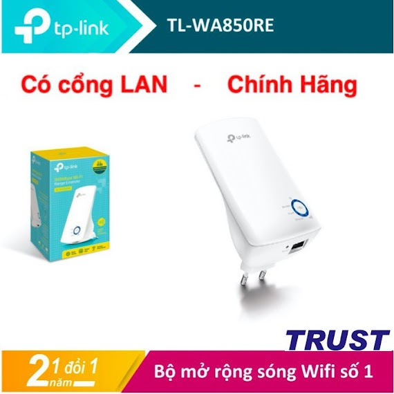 Tp - Link N 300Mbps Mở Rộng Sóng Wifi Kích Sóng Wifi Tăng Cường Mạng Wifi - Tl - Wa850Re - Hàng Chính Hãng