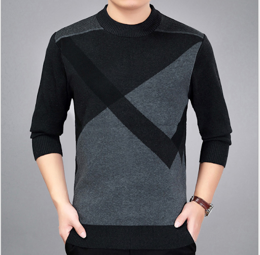 Title 3, Thickened knitwear casual sweater with long sle...