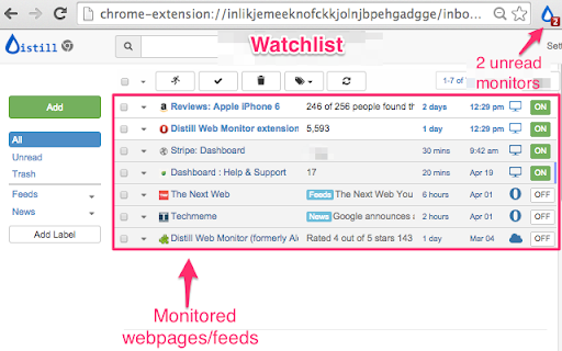 Distill Web Monitor