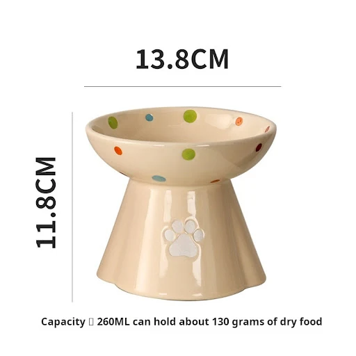 cat bowl ceramic protection cervical vertebrae cat food basin anti black chin tall cat bowl shelf cat teddy dog bowl pet