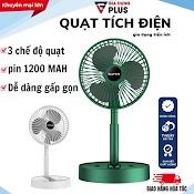 Quạt Tích Điện Để Bàn Gấp Gọn Super , Quạt Tích Điện Cầm Tay Sử Dụng 6 - 8 Tiếng