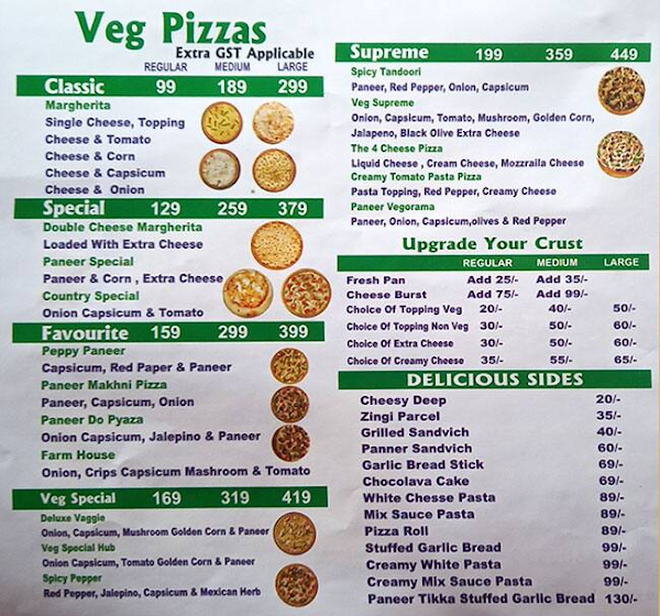 Pizza & Burger Hub menu 