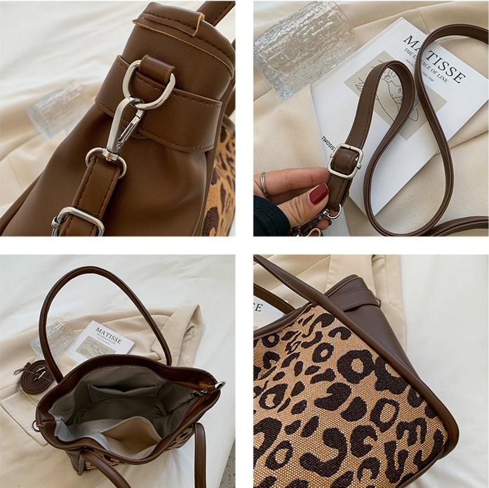 Title 1, Bolsa feminina mensageiro com estampa de leopar...