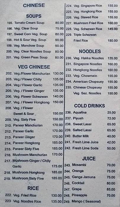 Anugraha Pure Veg menu 