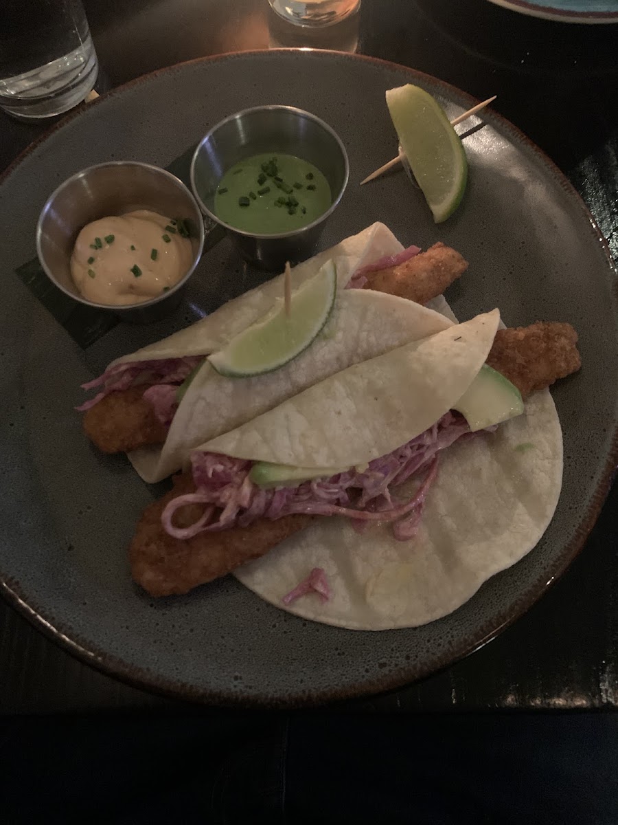 Fried fiah tacos with a plantain crust, so good!