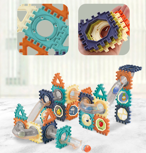 Title 6, Color Window Building Blocks with Sliding Beads...