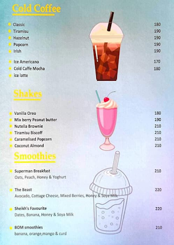 MG Cafe menu 