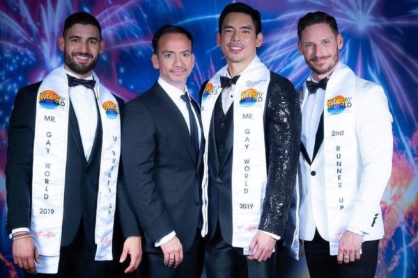 Mr Gay World 2020, which was scheduled to be hosted in Nelson Mandela Bay and Knysna later in May, has been postponed to 2021. Pictured, from left, are Francisco Alvarado, Mr Gay World president and founder Eric Butter, Mr Gay World 2019 Janjep Carlos and Oliver Puszta