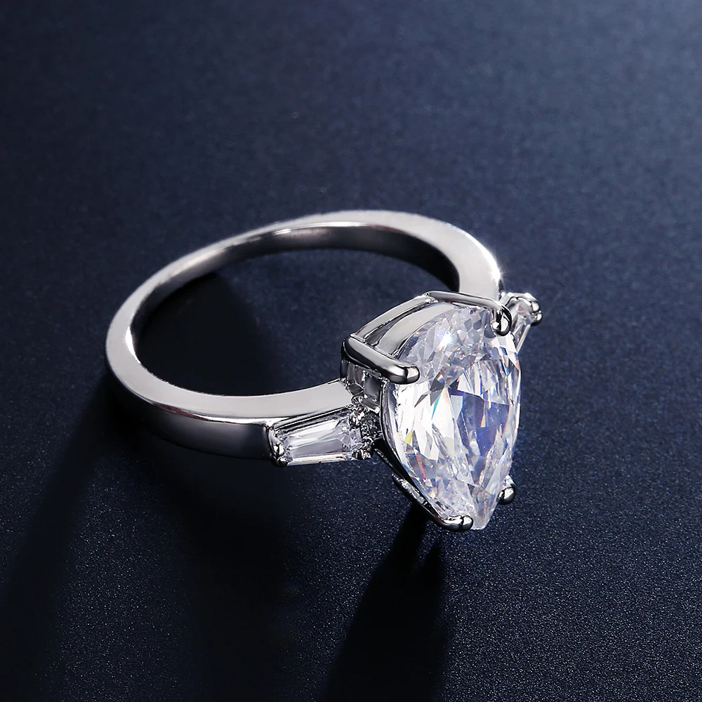 Title 4, Bague zircon goutte deau européenne et américa...
