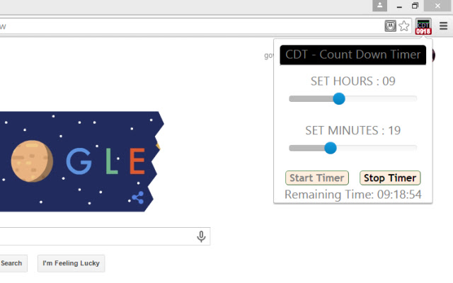 Count Down Timer chrome extension