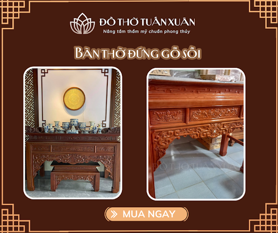 Bàn Thờ Gỗ Sồi Đẹp Rẻ Đẹp Bền Không Mối Mọt Chuẩn Phong Thủy