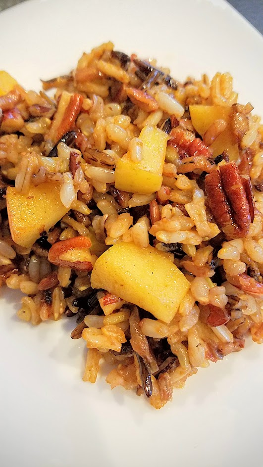 Wild Rice Recipe with Apples and Pecans - a great textural dish that also celebrates apples in the fall and is a wonderful side dish to many mains