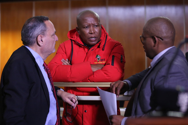 Julius Malema, President of the EFF during the firearm discharge trial court case in the East London Magistrates court.