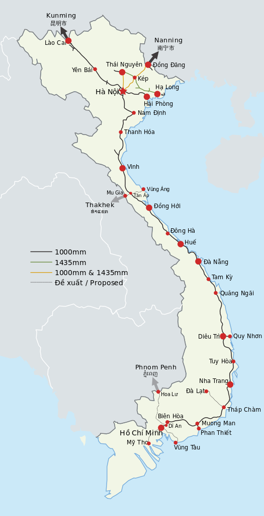 Vietnam train map