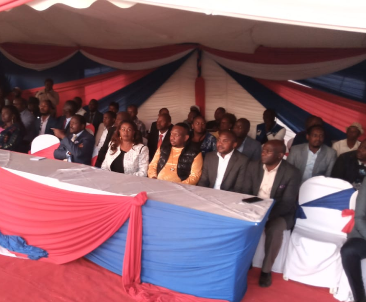 Wiper leader Kalonzo Musyoka, Machakos Governor Wavinya Ndeti, former Nairobi Governor Mike Sonko and other leaders at Machakos County on Wednesday, November 9, 2022