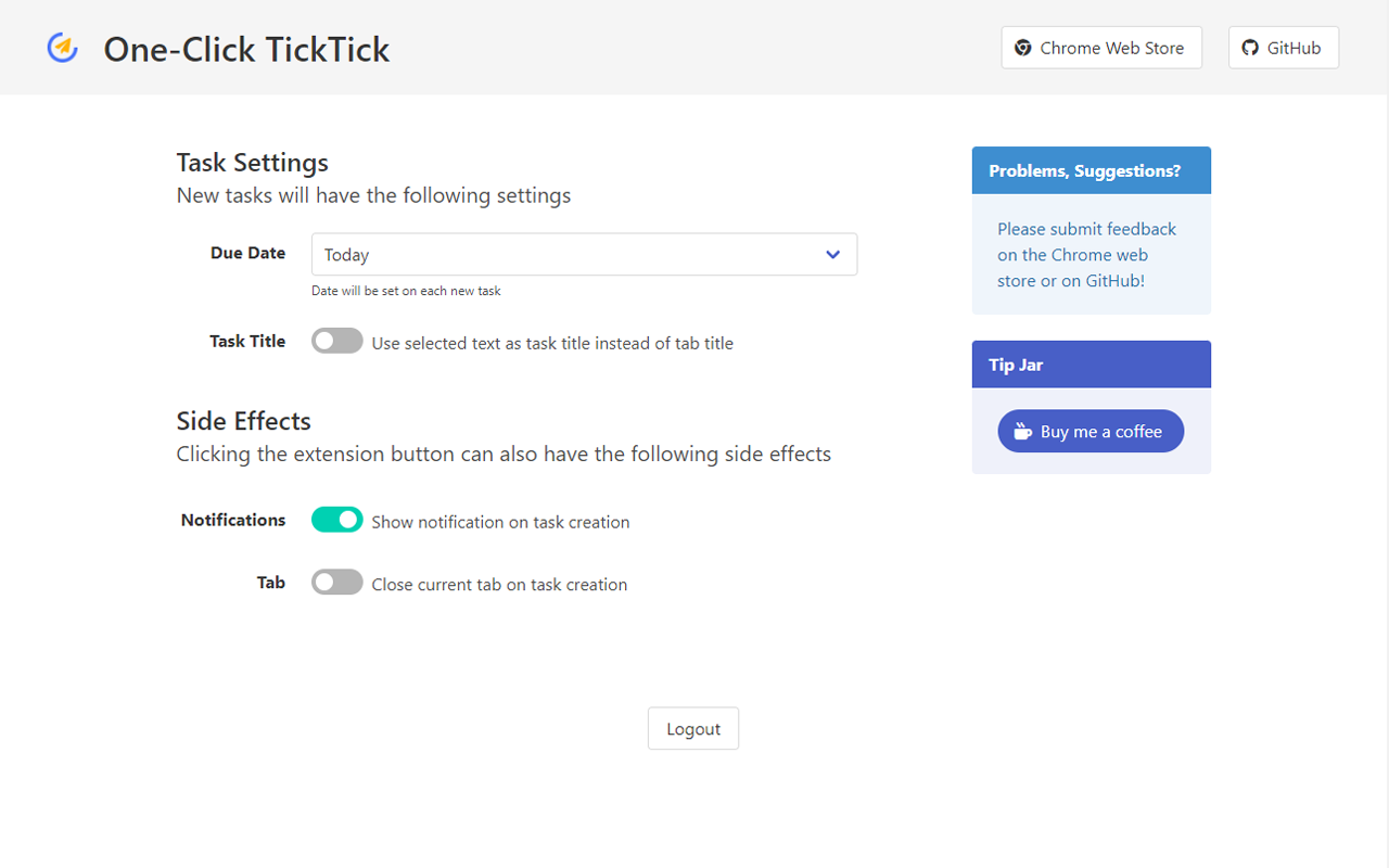 One-Click TickTick Preview image 3