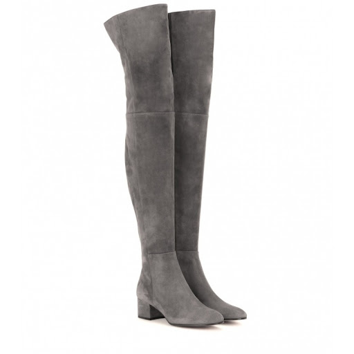 Title 2, Gray Flat Over The Knee Boots Womens High Boot...