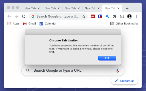 Chrome Tab Limiter - 5 Tabs