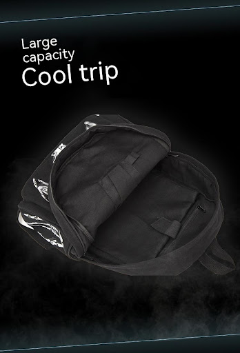 Title 4, European and American Canvas Backpack with Skul...