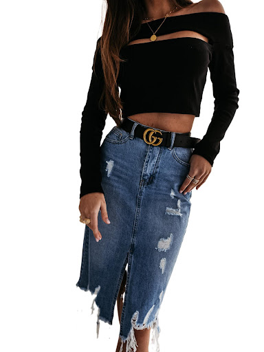 Title 3, Casual Temperament Womens Collage Denim Skirt....