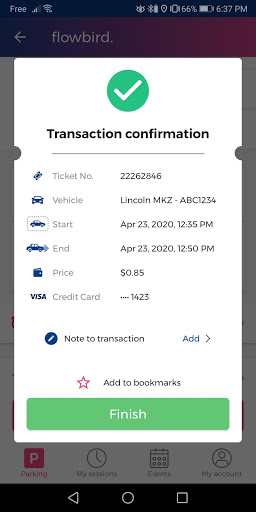Screenshot Flowbird Parking