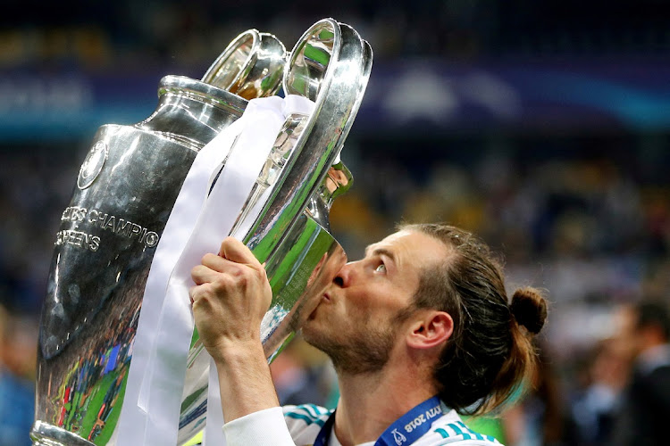 Gareth Bale celebrates winning the Champions League with Real Madrid