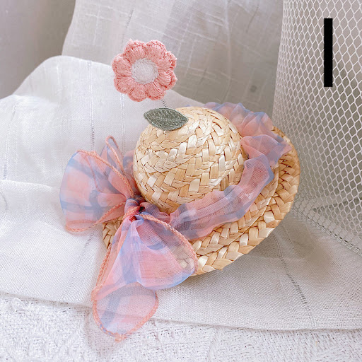 Title 11, Pet Cute Knitted Straw Hat Flower Hat, a perfec...