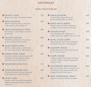 Gulmurg - The Shalimar Hotel menu 