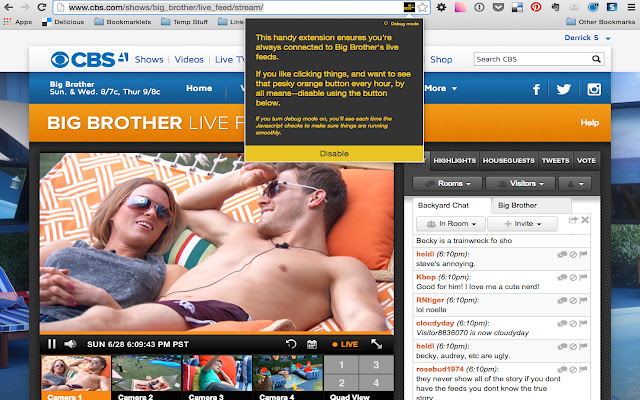 Big Brother 24/7 Live Feeds chrome extension