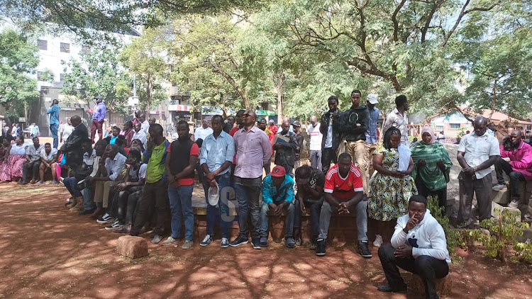 Kenyans gather to participate in prayer day at Jevanjee gardens of on February 22.