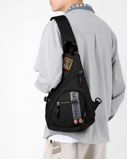 Men's Nylon Sling Knapsack Shoulder Messenger Cross Body ... - 2