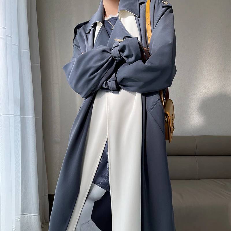 Title 4, Trench-coat classique bicolore pour femmes rond...